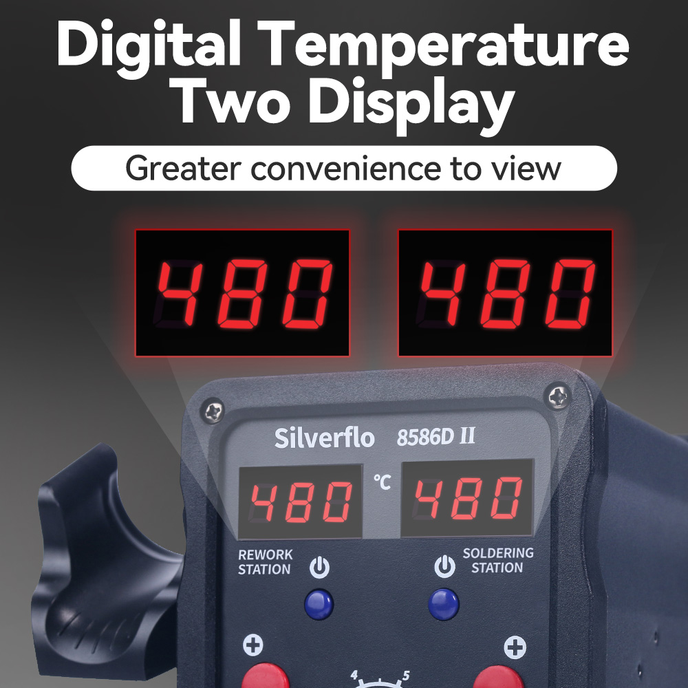 Silverflo 8586D สถานีบัดกรี 2  - T12 Soldering Station Oled บทวิจารณ์และราคา