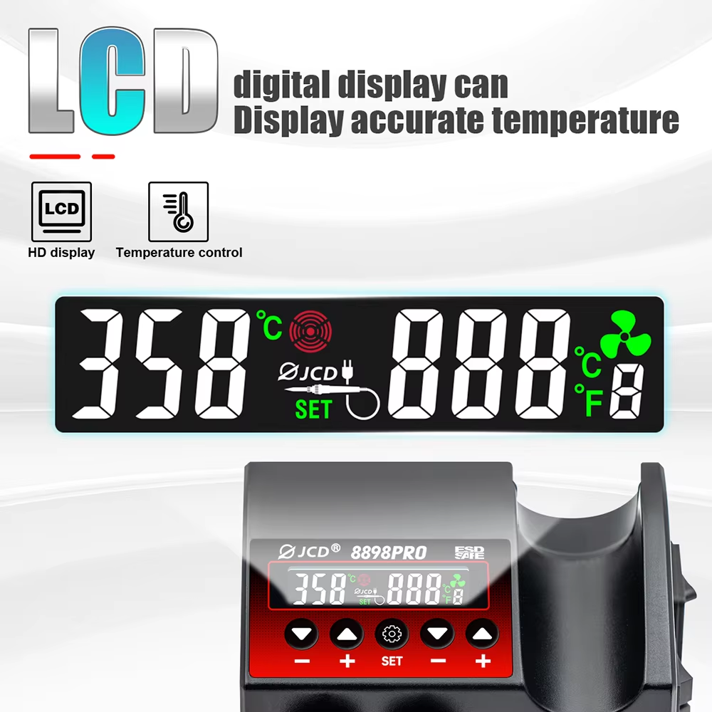 สถานีบัดกรี JCD รุ่นใหม่ อัพเก - 2 In 1 Soldering Rework Station 750W บทวิจารณ์และราคา