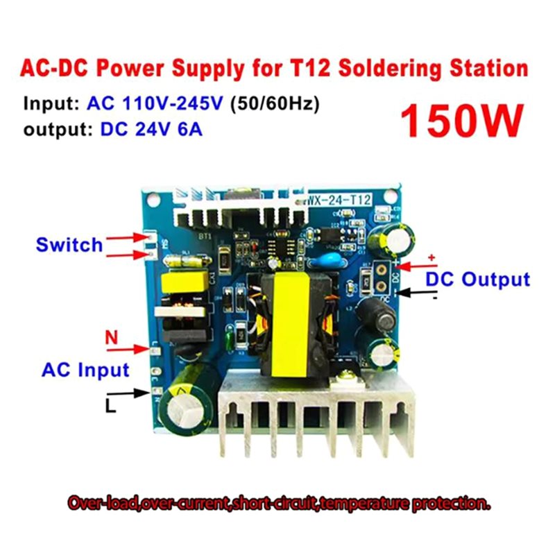 โมดูลจ่ายไฟ AS94-T12 24V 150W  - T12 Soldering Station Oled บทวิจารณ์และราคา